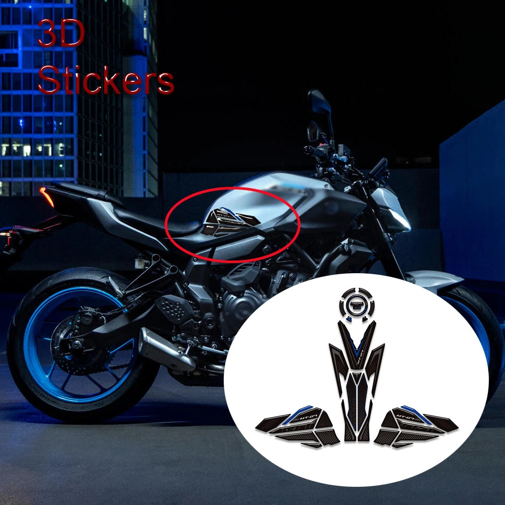 2025 2026 Para YAMAHA MT-07 MT07 MT 07 Protector de Tanque, Tapa de Combustible, Protector de Rodilla, Guardabarros, Protector de Manos, Pegatinas 3D y Calcomanías