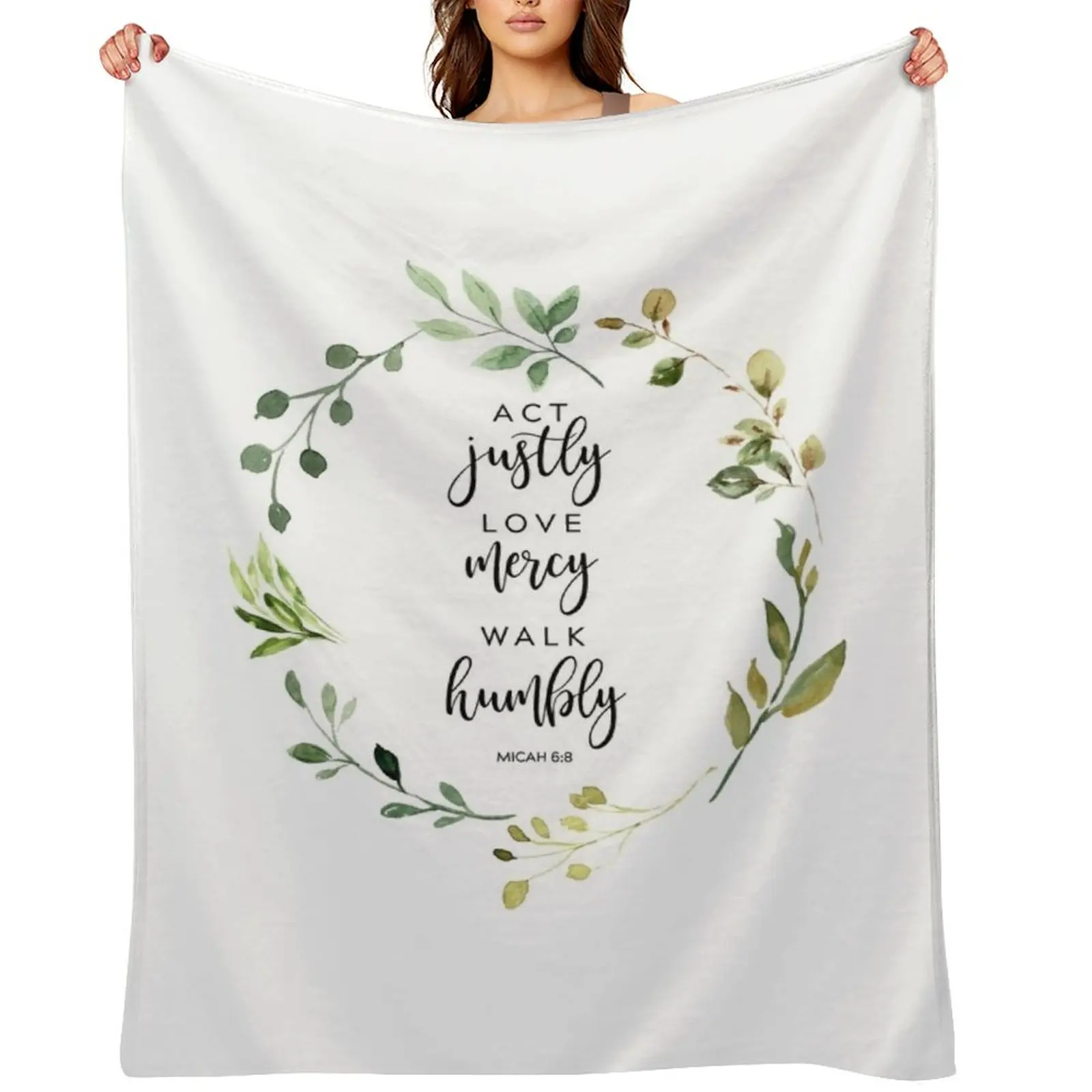 

Act Justly Love Mercy Walk Humbly Throw Blanket Bed covers Beach Blankets Sofas Of Decoration Travel Blankets