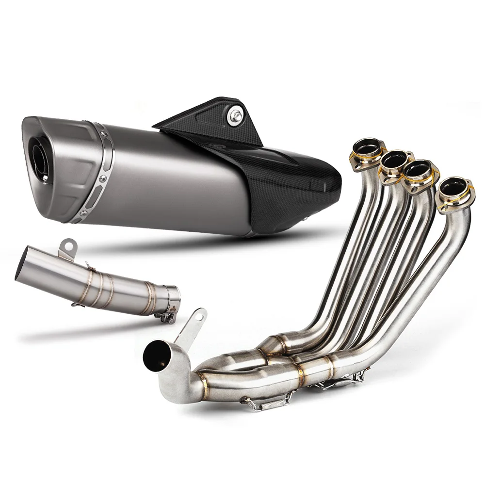 For R6 2006-2016 Motorcycle Full Exhaust System Escape Slip on 60MM Muffler Front Link Pipe Modified Titanium Alloy