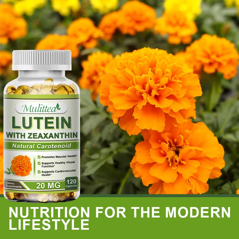 Mulittea Lutein 20mg Zeaxanthin Capsule for Blue Light Macular Health & fatigue and Eye Vision Health