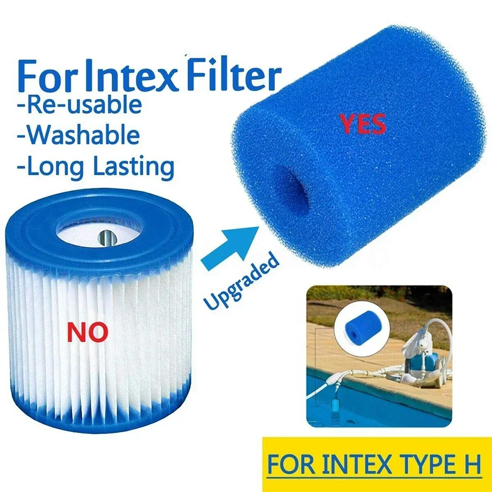 Type H Filter Foam Sponge Washable Reusable Swimming Pool Filter Sponge Cartridge Swimming Accessories For Intex pool