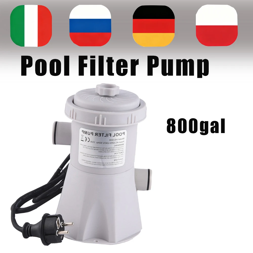 800gal Pool Water Filter Cleaner Professional Circulation Filter Pump Water Tank Filter Pump For Swimming Pool Cleaning DIY