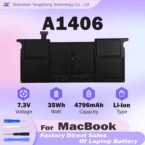A1406 Laptop Battery for Mid 2011 MacBook Air 11-inch A1370 EMC 2471 Battery MacBook Air 11" A1370 A1406 Battery