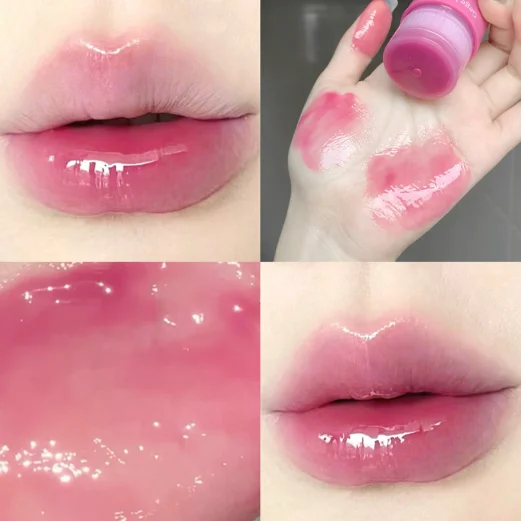 6 Colors Jelly Rose Pink Mirror Lip Gloss Moisturizing Colored Rotate Lip Balm Non Sticky Cup Watery Lip Tint Makeup Cosmetics