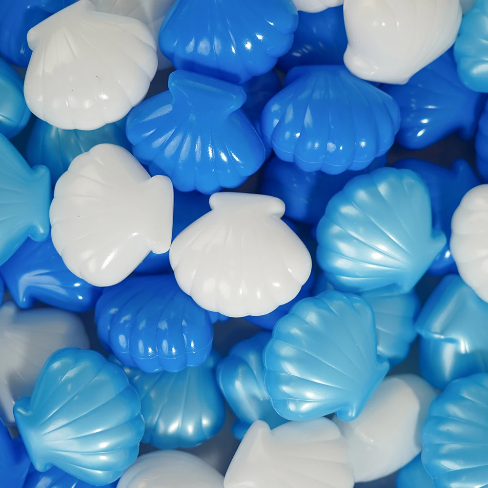 100 Piezas de Bolas de Espuma PE con Forma de Concha de Perla, Resistentes a la Rotura, para Piscina de Bolas, Casa de Juegos para Niños, Juguetes de Verano para Exteriores