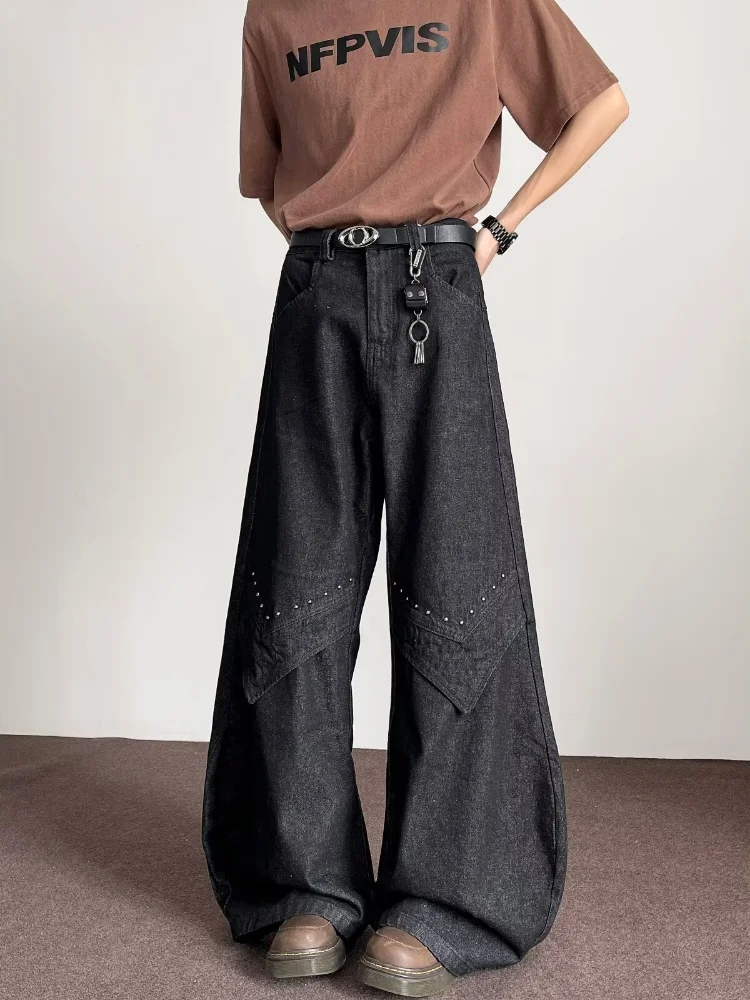 2025, japanische Y2K-Mode, gewaschen, schwarz, Baggy, gestapelte Jeans, Hosen für Herren, Kleidung, weites Bein, Gothic, lange Hosen, Pantalones Hombre – Detail 6