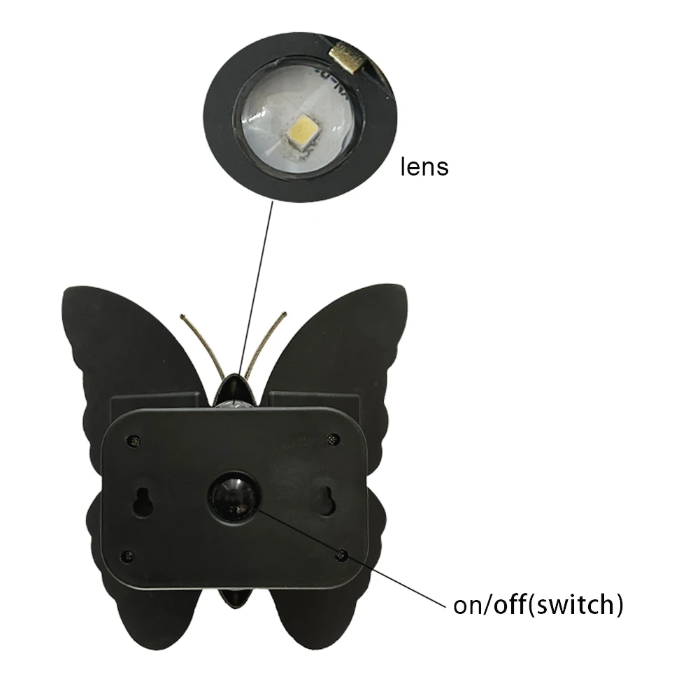 Lampu Dinding Tenaga Surya Bentuk Kupu-kupu, Lampu Hias Luar Ruangan dengan Sensor Gerak, Lampu Teras Dekoratif Tahan Air IP65, Nyala/Mati Otomatis untuk Pagar dan Patio