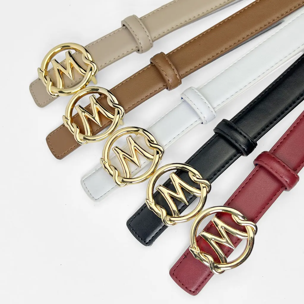 

Женский пояс для полных женщин, тонкий, 2,3 см, с золотой пряжкой, повседневный, длинный, 110 см, 120 см