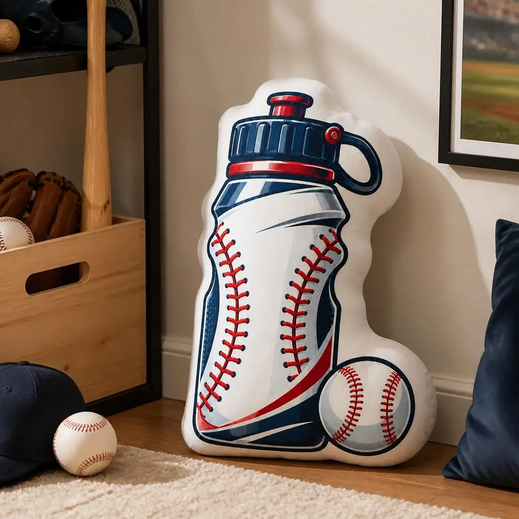 Baseball Bottle Ball Icon Plush Pillow Cushion Irregular Stuffed Throw Pillow Home Decor Gift Sofa Bed