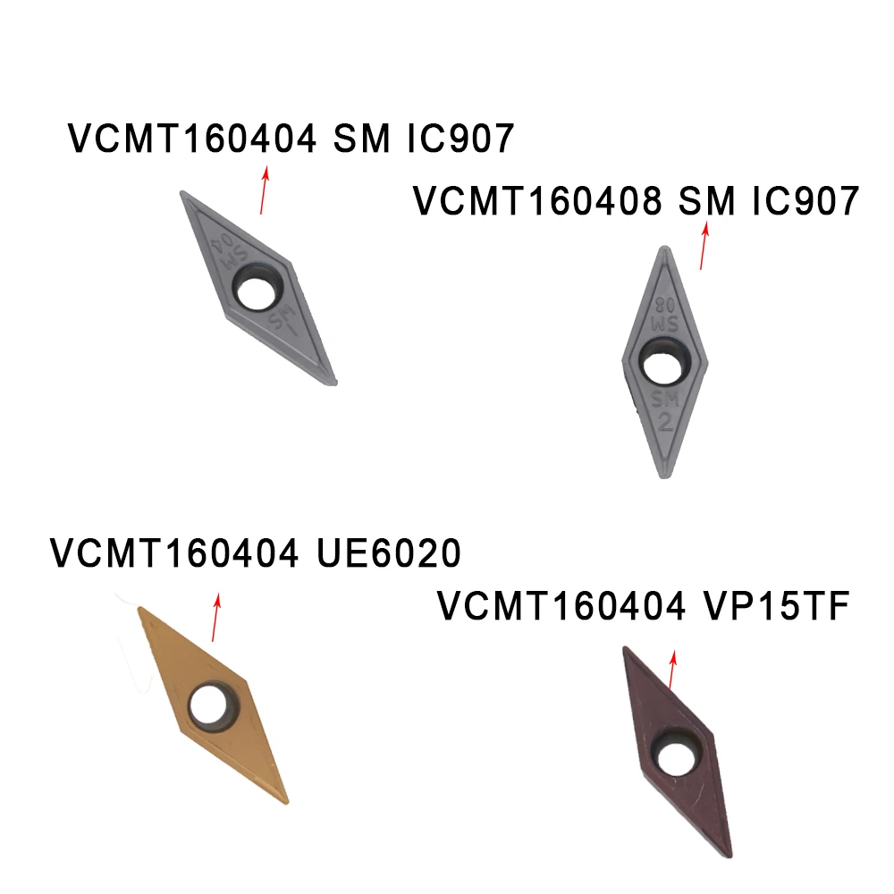 Herramientas de torneado interno, insertos de carburo, VCMT160404 / VCMT160408 UE6020 / VP15TF / IC908/IC907, 10 piezas