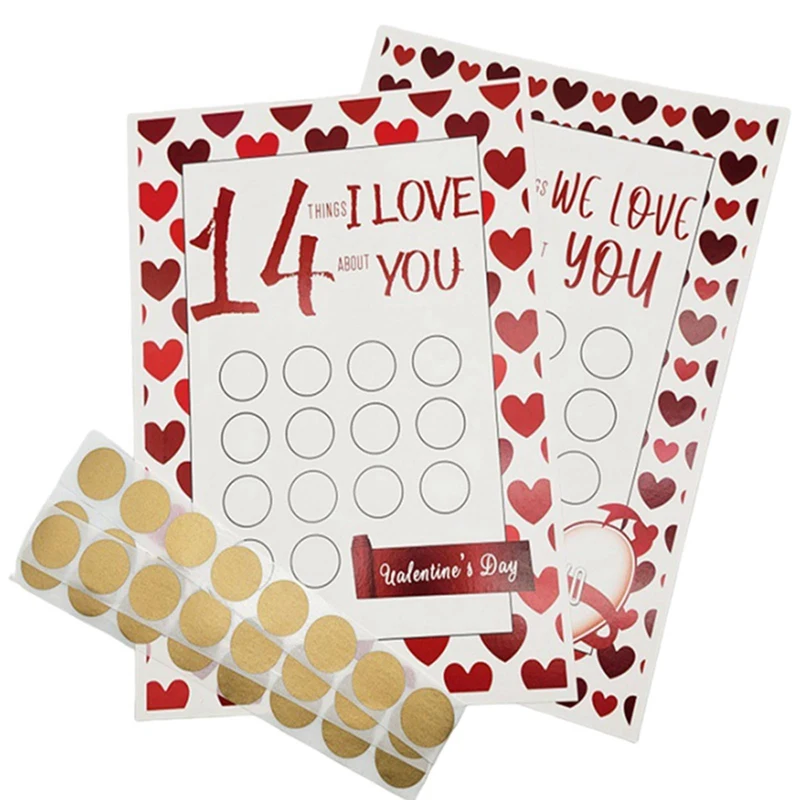 14 Things I Love About You Scratch Off Advent Calendar Valentine's Day Countdown Craft For Kids,Custom Gift For Daughter