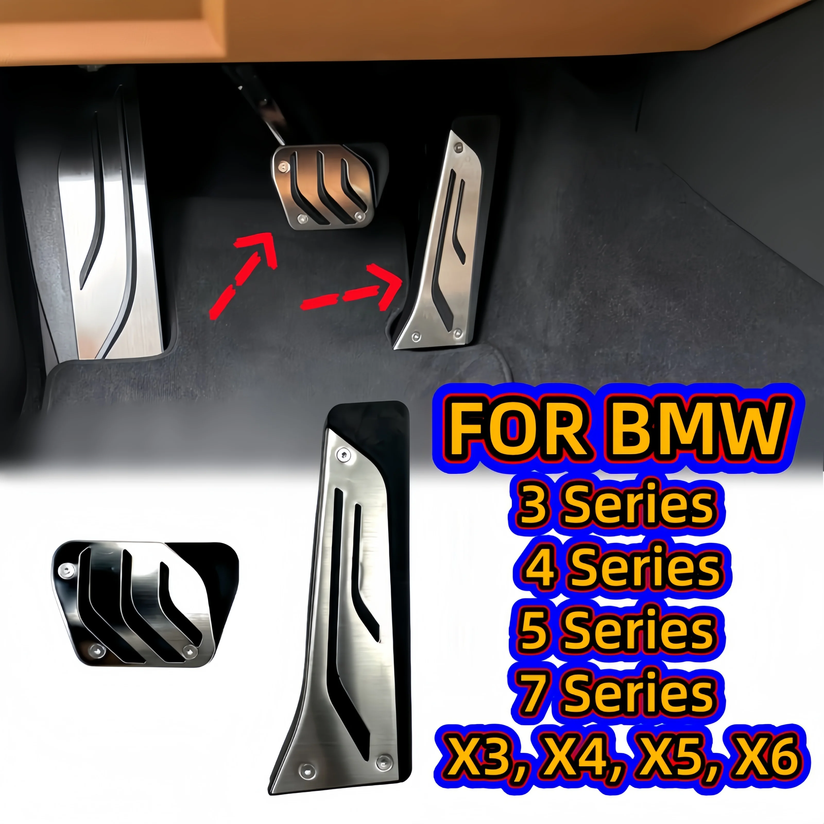 

Car Pedals for BMW F20 F21 F22 F23 F24 F30 F31 F32 F33 F34 F35 F36 F80 F82 F83 E81 E82 E88 E90 E91 E92 E93 LHD Auto Pedal Cover