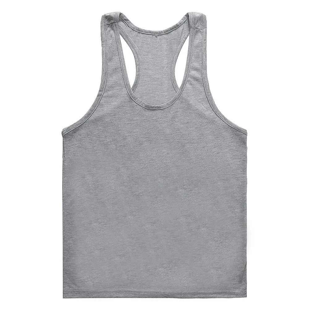 New men's fitness and sports breathable solid color comfortable vest