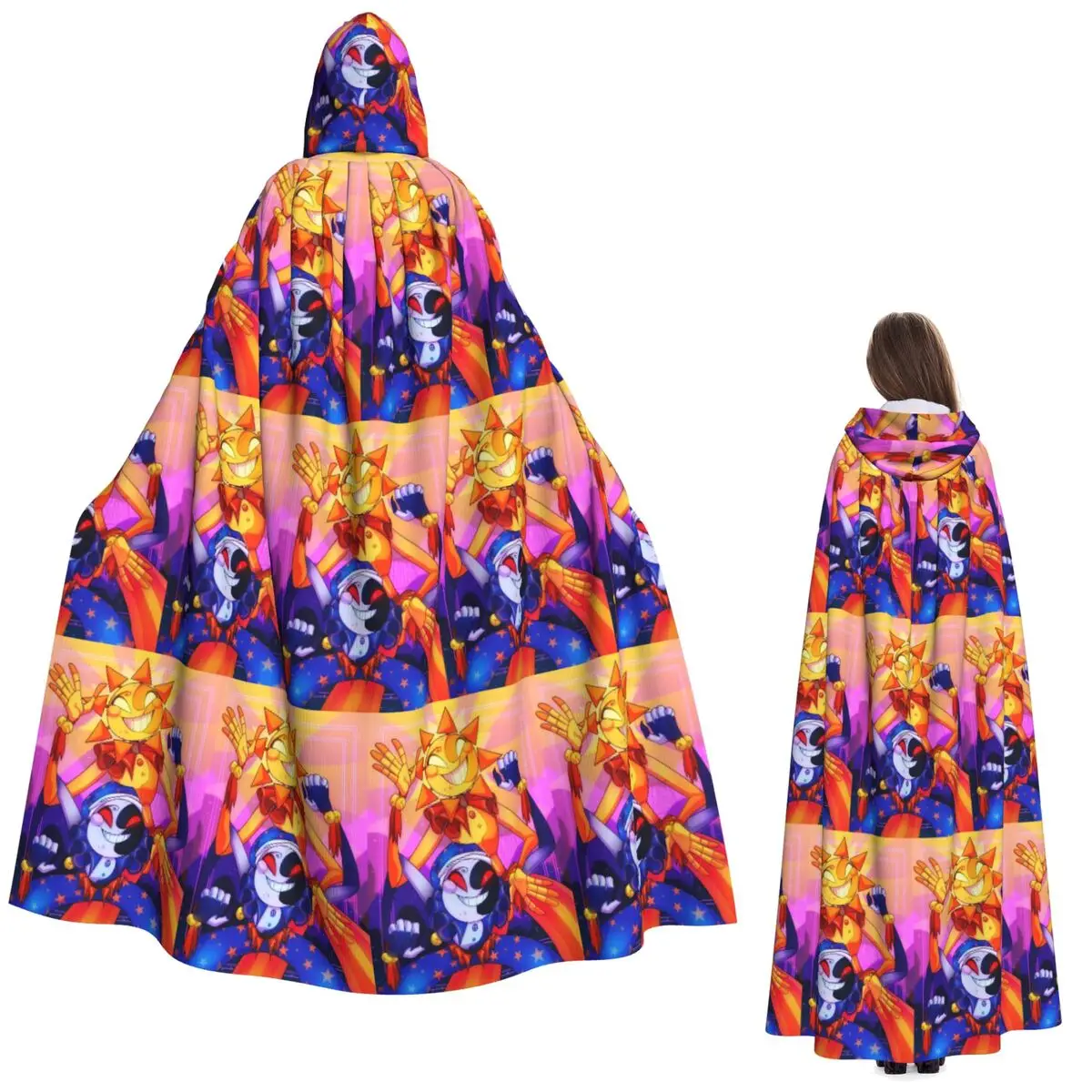 

Мультфильм Sundrop FNAF Moondrop длинный плащ с капюшоном ведьма средневековый костюм косплей накидка Хэллоуин пальто для взрослых унисекс