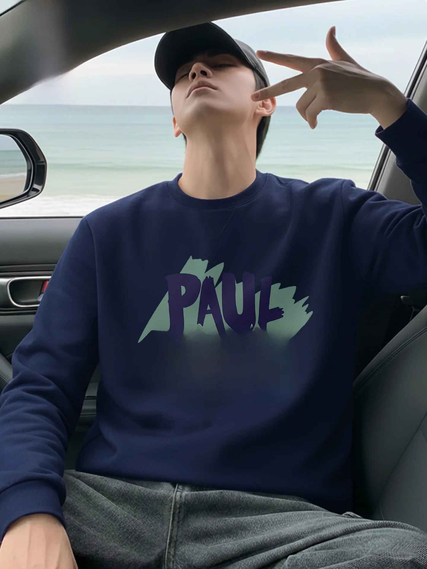 

Мужская футболка с длинным рукавом и круглым вырезом, из чистого хлопка, с принтом, весенняя модная дышащая повседневная футболка