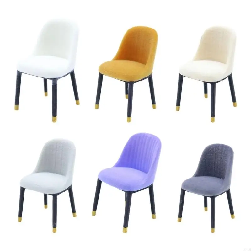 Miniature Dollhouses Furniture 1/12 Scale Soft Fabric Living Room Chair Simple Couch for Realistic Model Displays A2UB