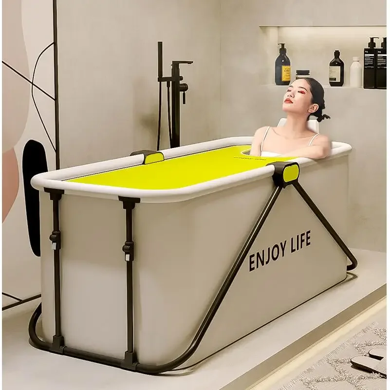 1.2/1.5M Folding PVC Bath tub Bucket Adult Household Body Bath Bucket Large Capacity Space Saving Installation-free Bathtub