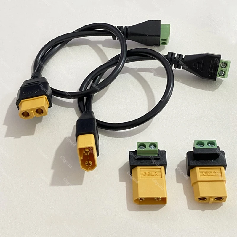 Cltgxdd XT60 auf 2-Pin-Schraubklemmenblock-Stecker, lötfreies RC-Lipo-Batterie-Stromumwandlungskabel – Detail 2