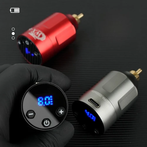 Imagen 2 del producto Mini fuente de alimentación inalámbrica para tatuajes, pantalla LED, batería para tatuajes DC/RCA, fuente de alimentación recargable