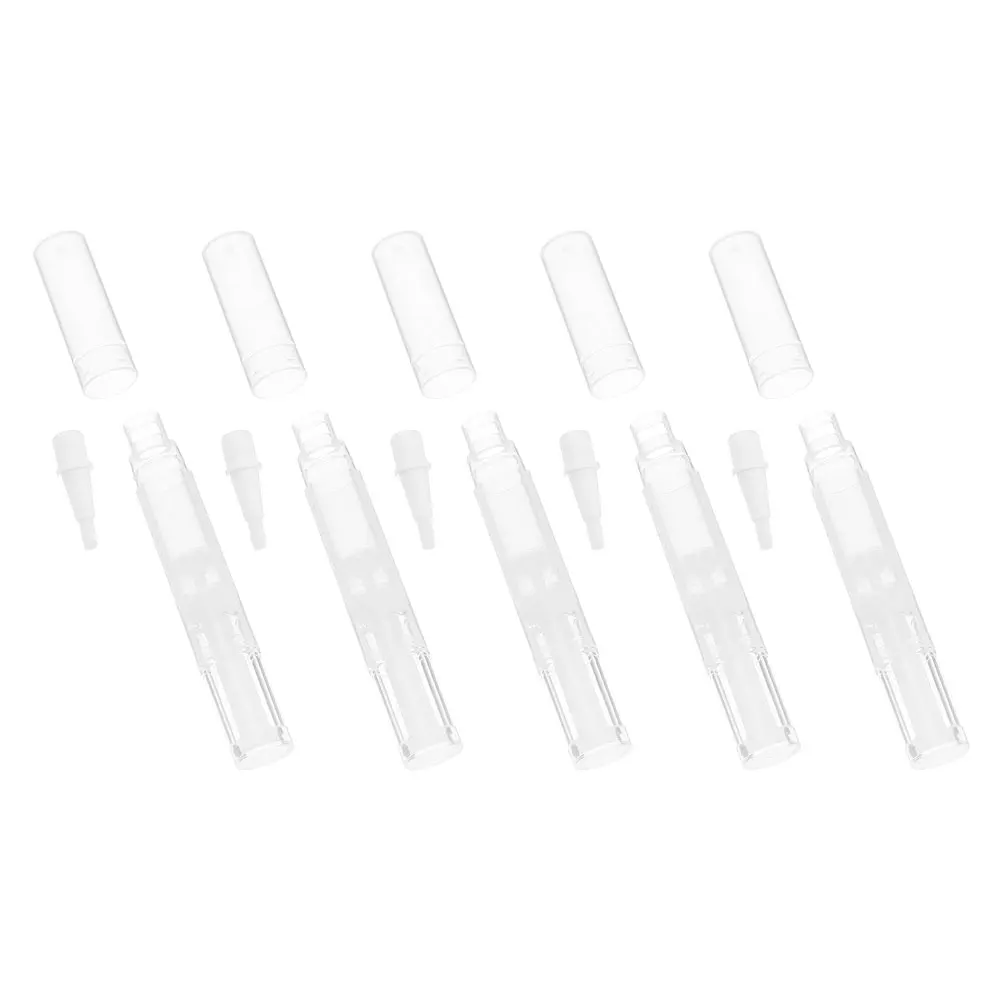

5pcs Nail Polish Pen Cuticle Oil Refillable Tubes Mini Foundation Brushes Empty Plastic Pens Multifunctional Longlasting