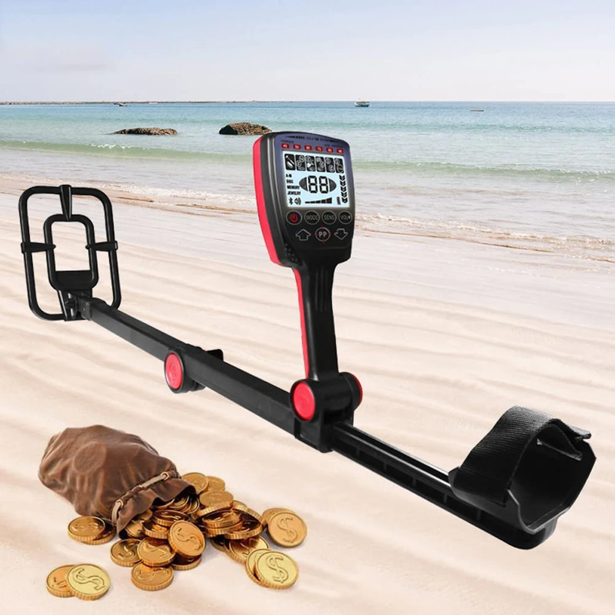 Foldable Metal Detector TX 610 Professional Waterproof Coil Gold Detector LCD Display High Accuracy Metal Detector