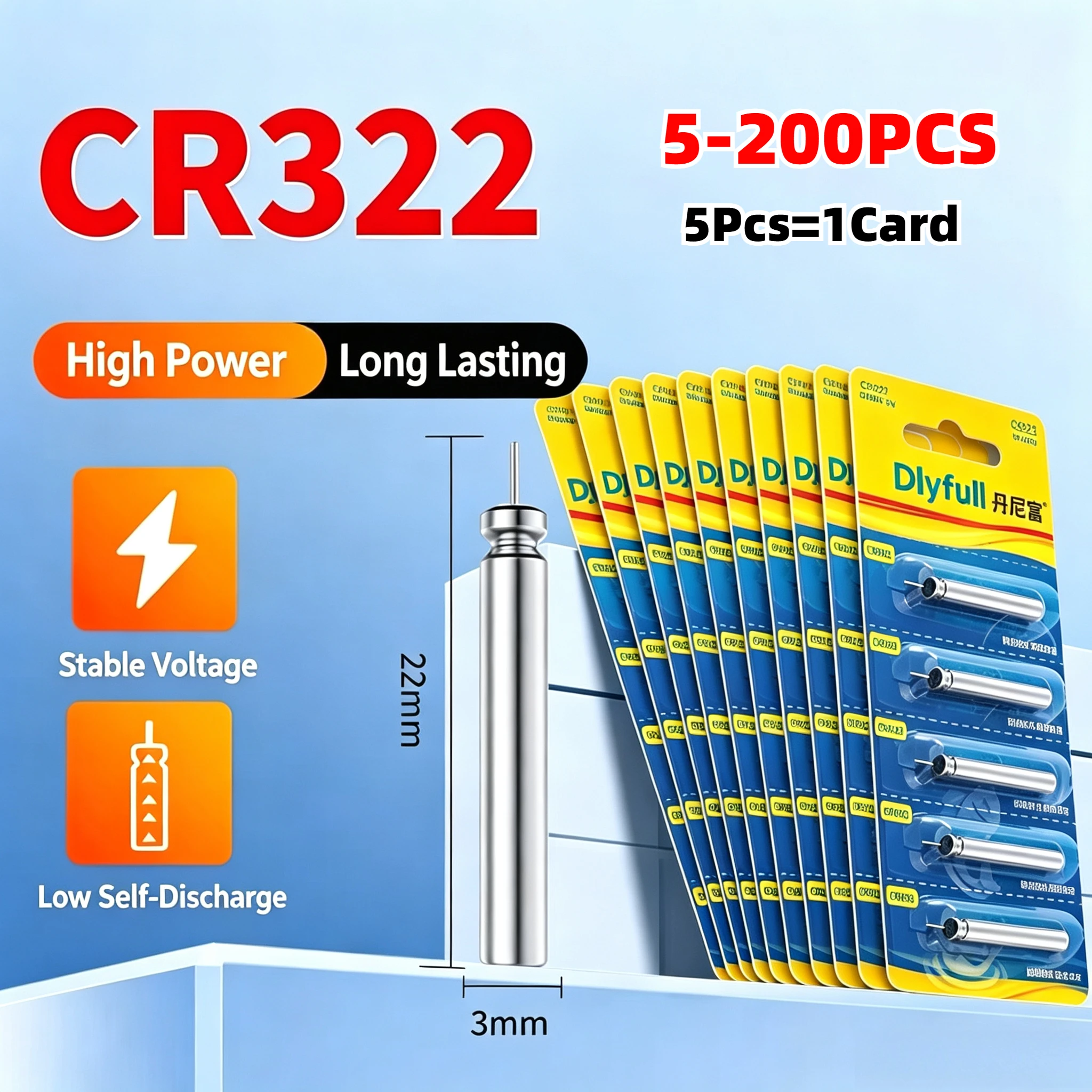 Fish Finder Battery - 5-200PCS CR322 Fishing Float Battery 3V