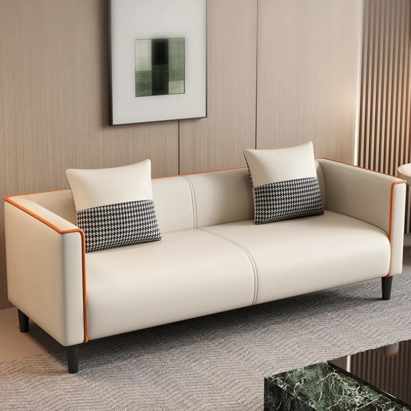 small apartment comfortable office sofa livingroom Leather bedroom double sofa triple sitte area canapé design office furniture