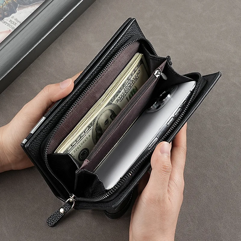 

Multi-Card Minimalist Wallet Credit Card Holder Zipper Wallet For Business Father'S Day Men
