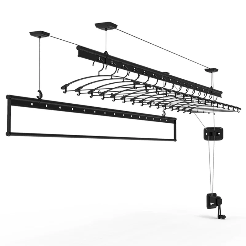 High Quality For Three Pole Hand Operated Lift Balcony Ceiling Clothes Drying Rack Hanger