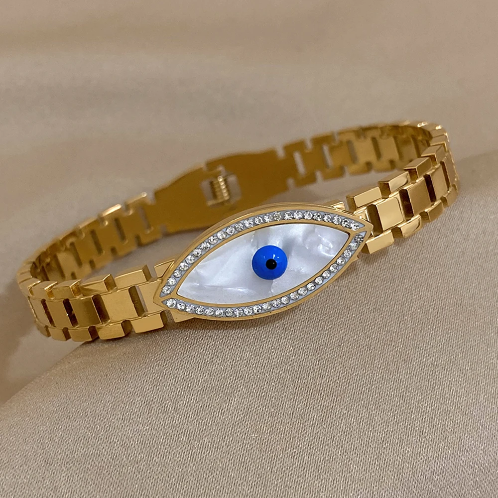 AENSOA New Trendy Minimalist Evil\'s Eye Bracelet for Women Men Turklish Blue Eyes Lucky Wrist Bracelets Bangles Daily Jewelry