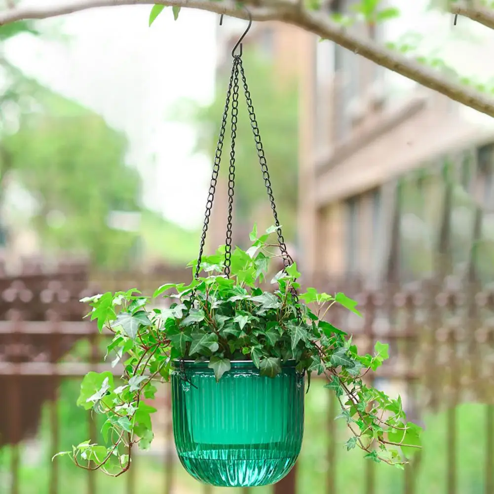 

1 Set Hanging Flowerpot Self Watering Hanging Planter Visible Water Level Hanging Planter Pot Basket with Drainage Holes