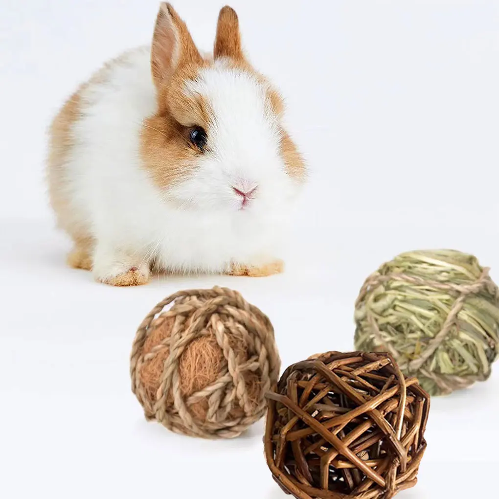 9pieces Small Animals Rabbit Chew Toys Natural Willow Chew Toys For Rabbits And Hamsters Fun Toys