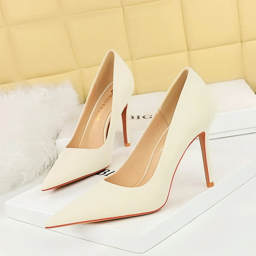 

туфли женские Fashionable And Sexy Nightclub Slimming Banquet High Women's Thin Heels Shallow Mouth Pointed Single Shoes Pumps