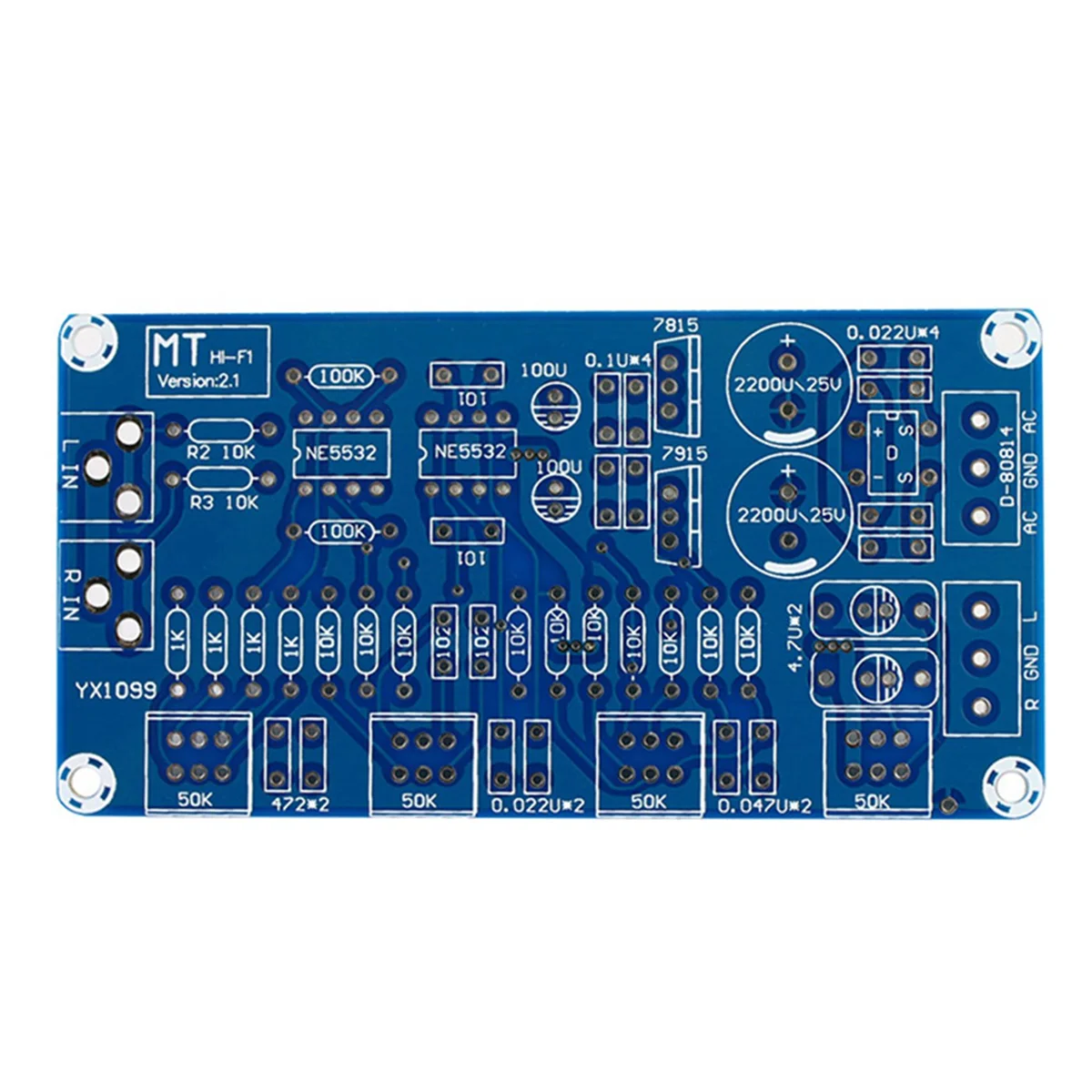 เครื่องขยายเสียง NE5532 Preamp Preamplifier Volume Tone Control สําเร็จรูปบอร์ด Treble Midrange Bass EQ DIY Dual AC 12 V - 18 V