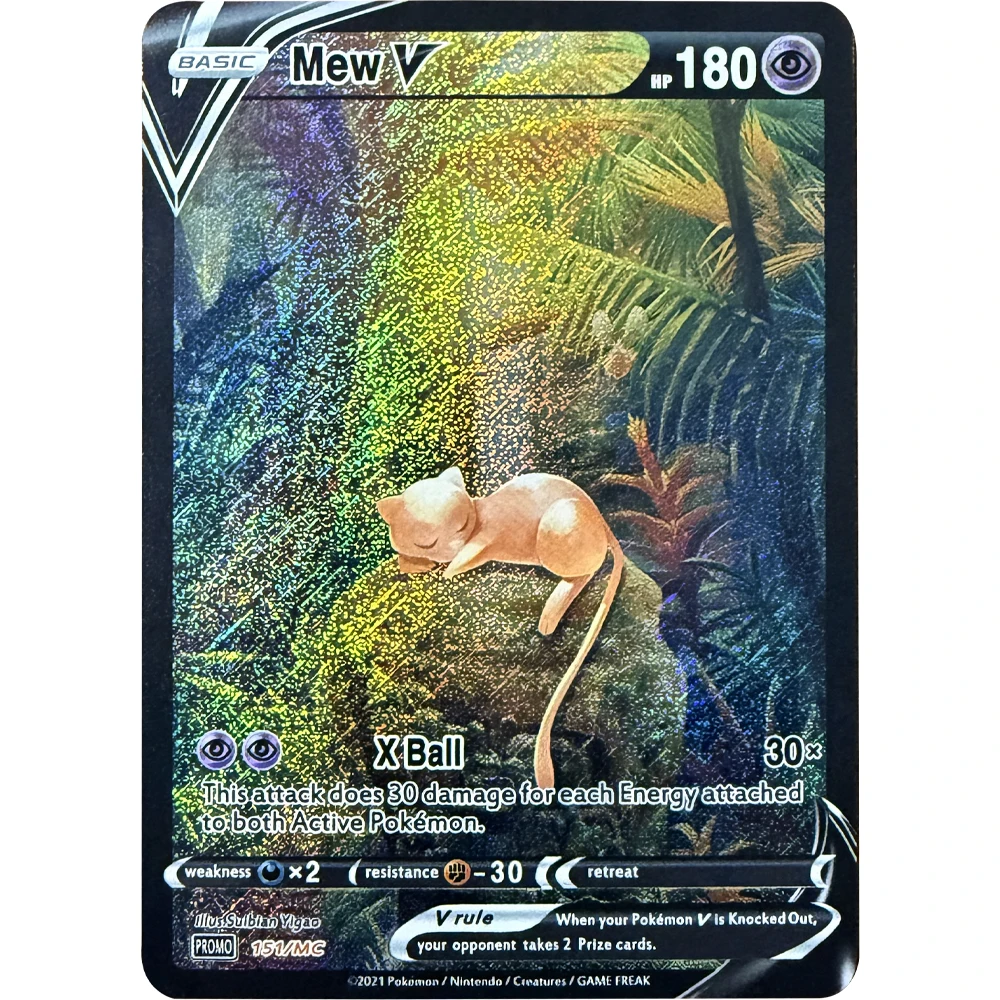 

DIY Pokemon Mew V Коллекционная карта Самодельная карта POCKET TCG Совершенно новая преломляющая вспышка PTCG Коллекционная карта игр