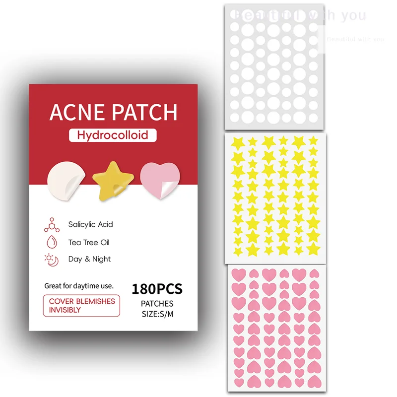 180 stks/set Gezicht Huidverzorging Acne Puistje Patch 6 Maten Onzichtbare Professionele Genezing Absorberende Spot Sticker Die Voor Mannen Vrouwen