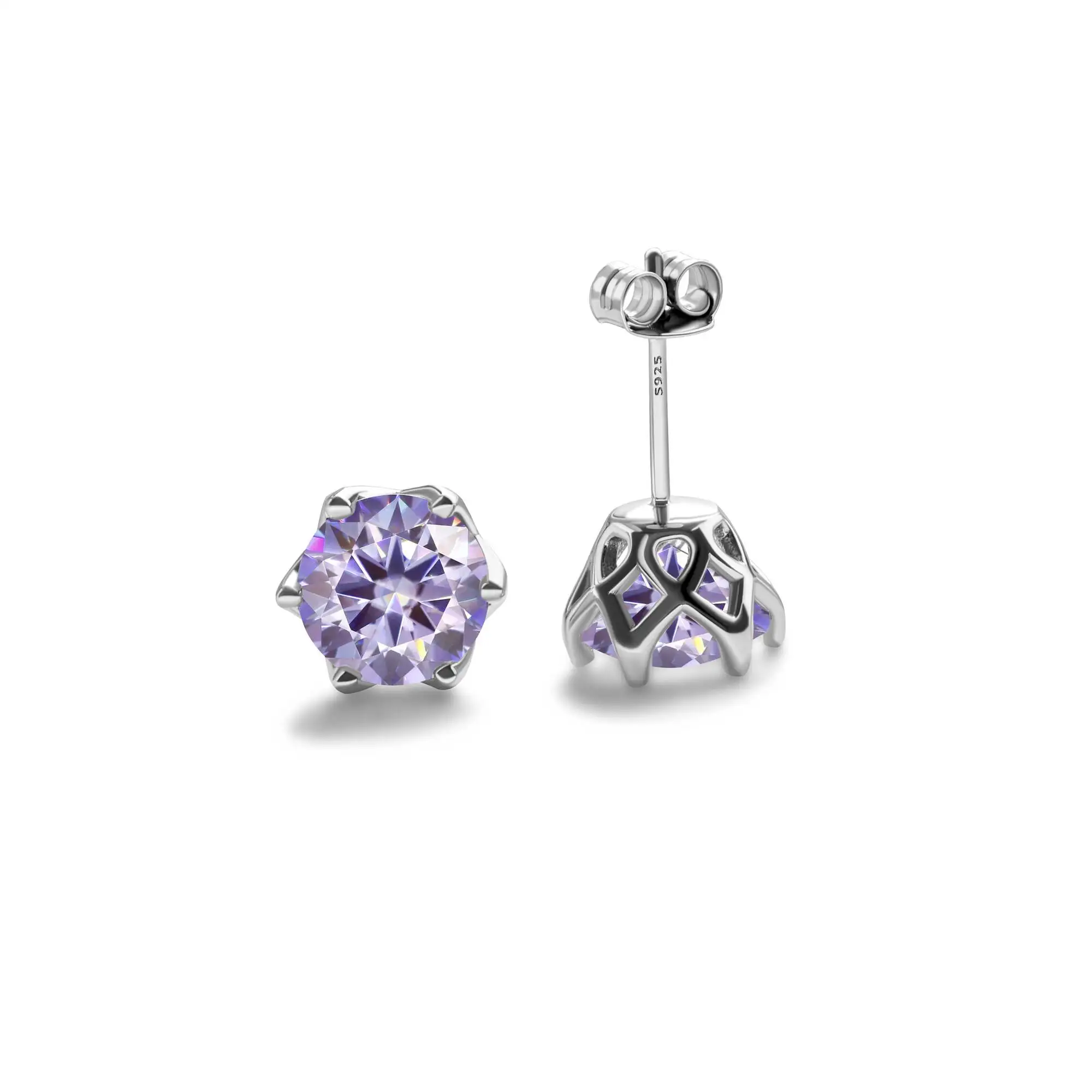925 Sterling Silber Moissan ite Ohrringe für Frauen mit super funkelnden zertifizierten Labor Moissan ite Diamant weiblichen edlen Schmuck Geschenk – Detail 7