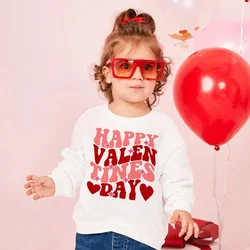 Happy Valentine's Day Printed Kids Sweatshirts Valentine Party Boys Girls Pullover Tops Outfit Child Holiday Hoodie Sweatshirt