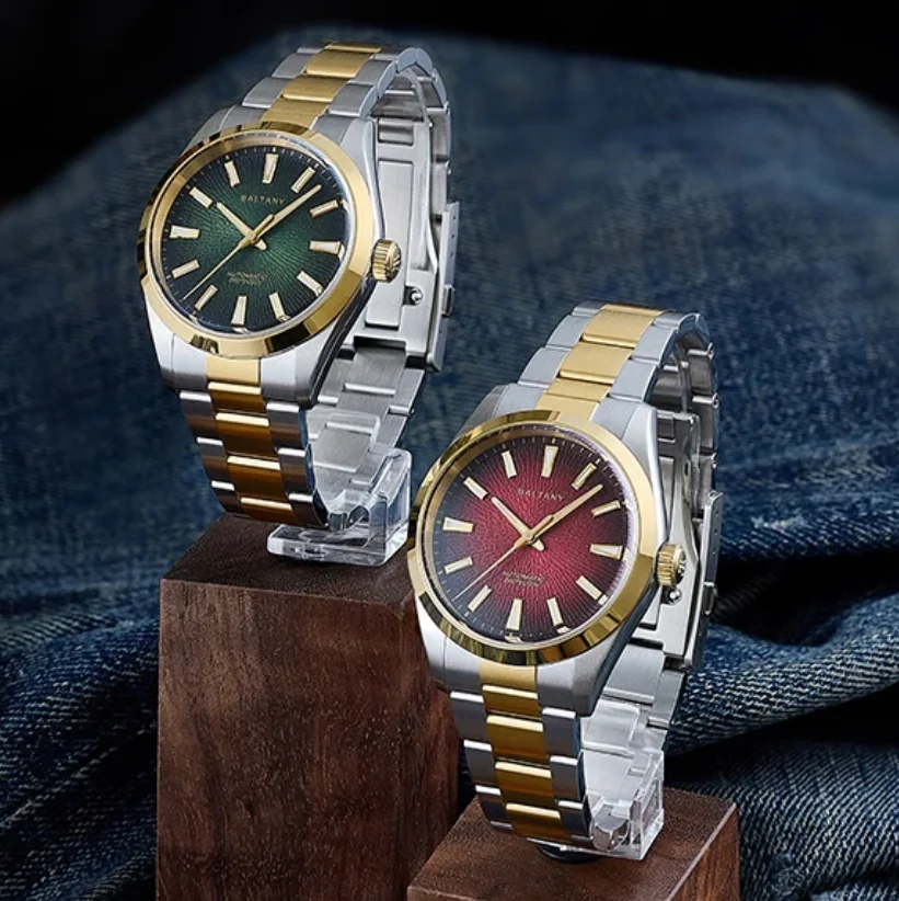 Baltany Men Automatic Watch 39mm Mechaical Wristwatch Sapphire Diver 20Bar Waterproof C3 Luminous NH38 Gradient Dial