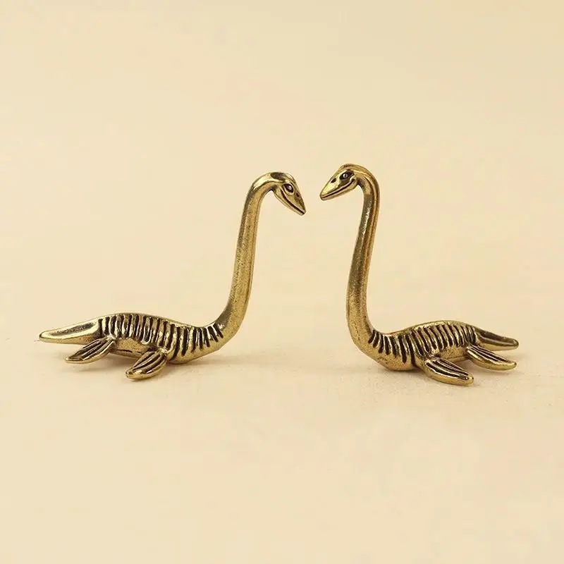 Small Brass Loch Ness Monster Figurine Retro Mini Metal Statue for Home Decor Desktop Ornament Gift for Cryptid Enthusiasts
