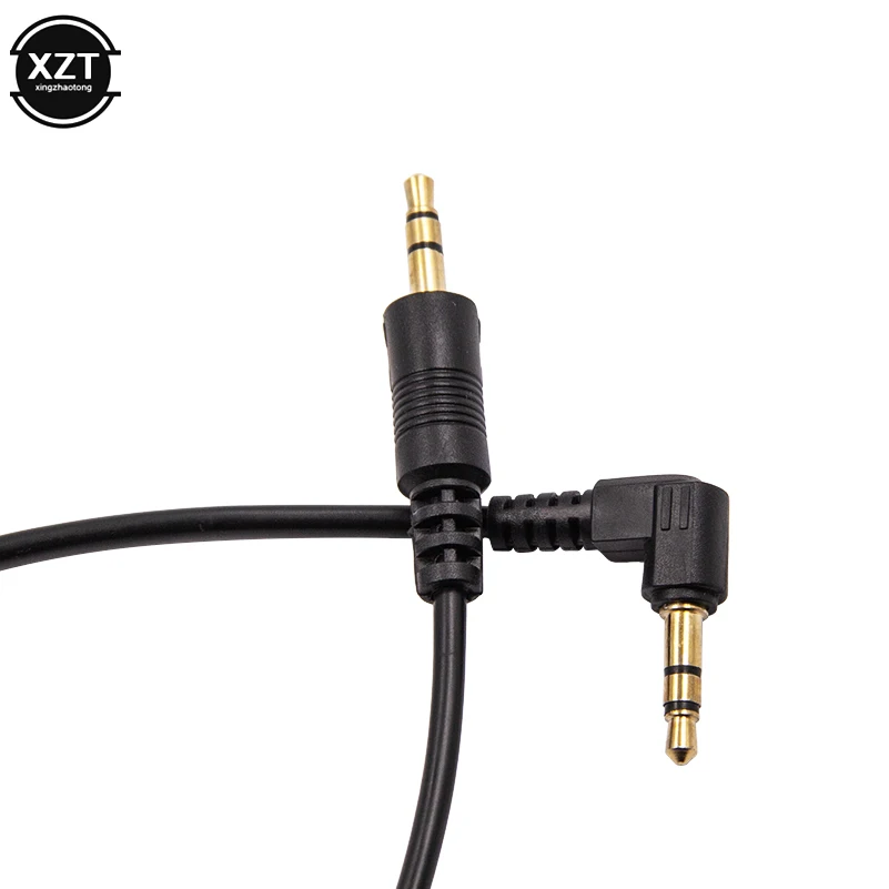 3.5 Stereo Audio Cable Gold-plated Elbow 30cm Male-to-Male 90 Degree Elbow to Straight Stereo AUX Speaker Cable Car Accessories