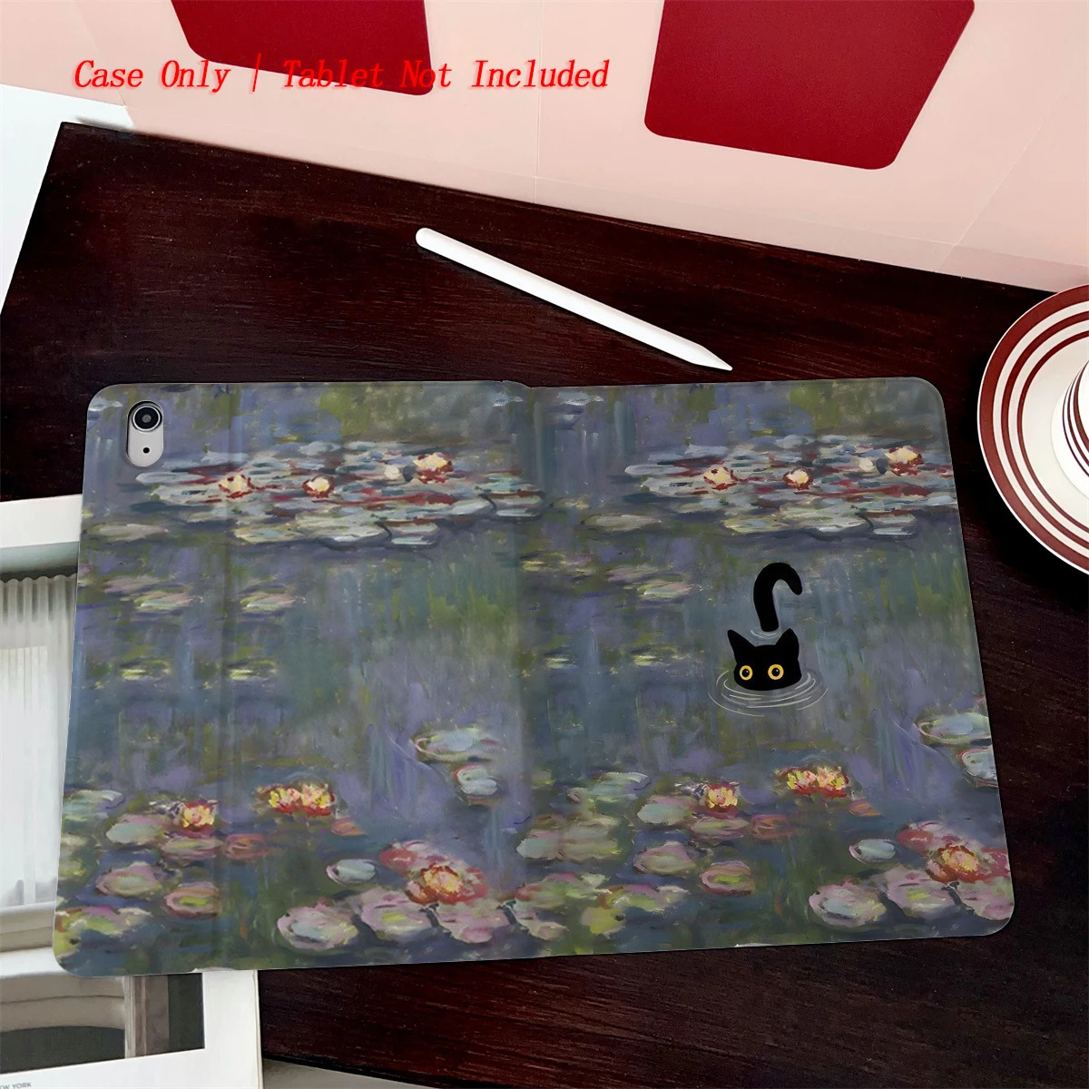 8 Fresh Style Printed iPad Case, 360° Rotating Stand & Pen Slot,Book Style, Auto Sleep/Wake, Compatible with Various Apple iPads 4