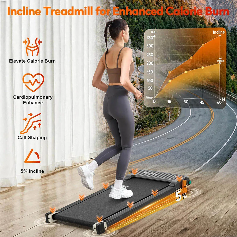 Akluer 520A-A 2-in-1 Laufband mit Fußmassagefunktion, Seite A zum Gehen und Laufen, Seite B zur Massage, 2,5 PS Motor, 0,6-4 mph Geschwindigkeit, 330 lbs Tragkraft, beidseitige LED-Anzeige, Fernbedienung, faltbares, kompaktes Design für Zuhause und Büro – Detail 2