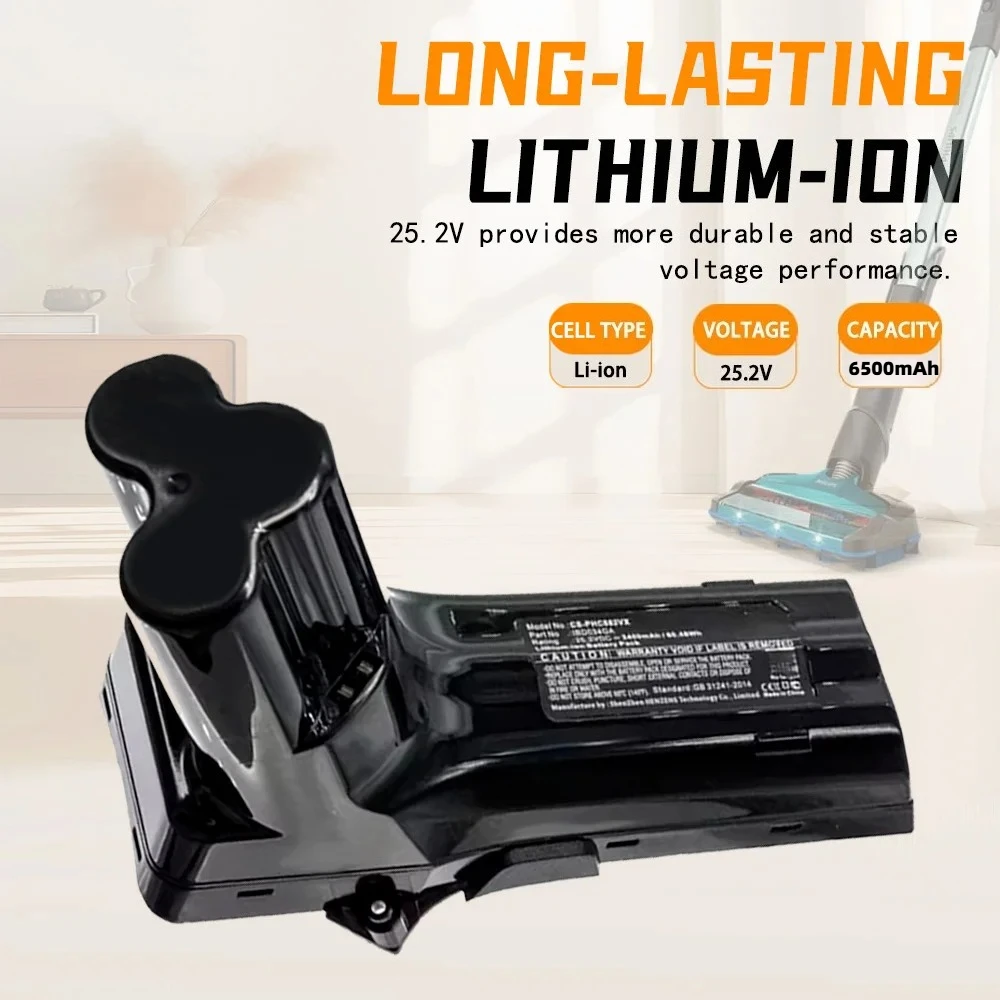 Bateria de substituição de 25,2 V compatível com modelos de vácuo sem fio Philips SpeedPro Max Aqua Stick XC8055/01 XC8045/01 XC8043/01