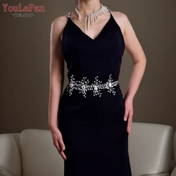 YouLaPan Rhinestone Flower Wedding Belt Crystal Bridal Dress Sash Flower Woman Dresses Sashes Woman Jewelry Accessories SH602