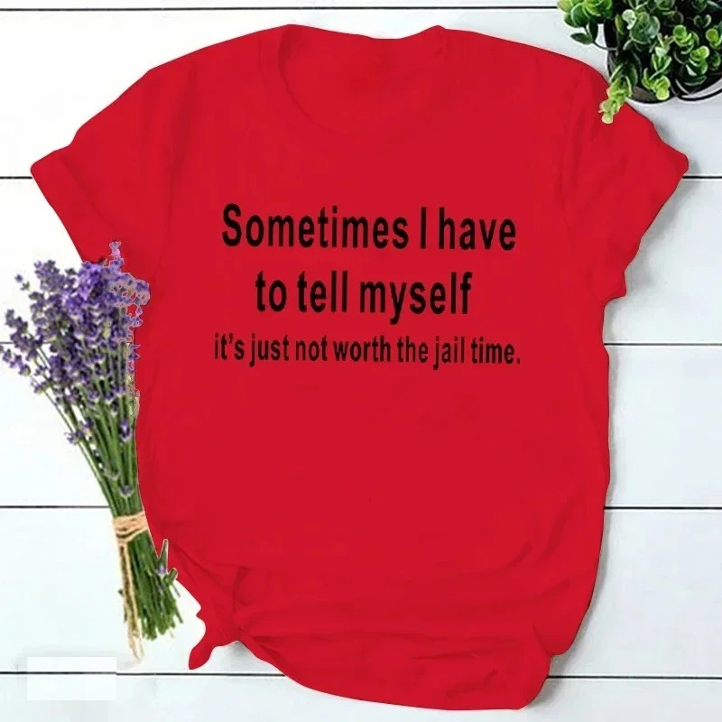Exclusive Super Value Welfare Price for A Limited Time Funny Letter Print Women T-shirt Korean Harajuku Y2k Crew Neck Women Tee