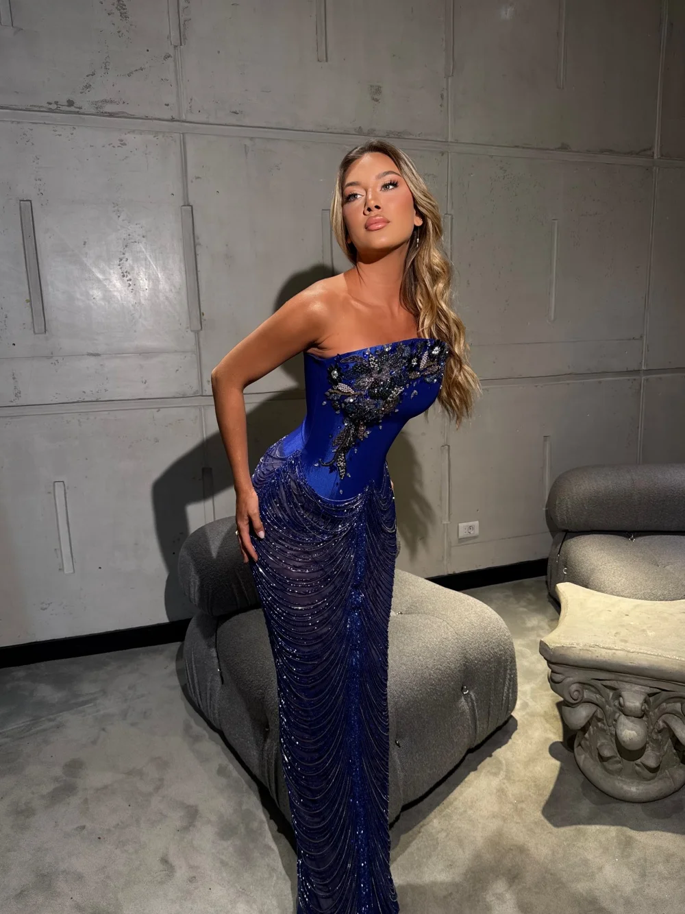 DMDRS Romantisches trägerloses Abendkleid 2026 Bezauberndes A-Linien-Partykleid Elegante bodenlange Partykleider mit Pailletten und Perlen