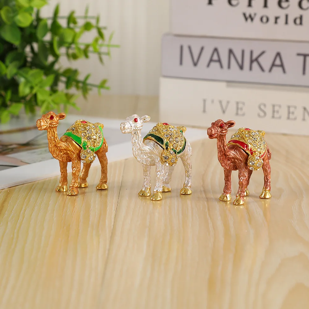 

Шкатулка для украшений в европейском стиле «Золотой пустынный верблюд», креативный металлический органайзер, декоративная шкатулка для хранения, уникальный подарок с животным мотивом
