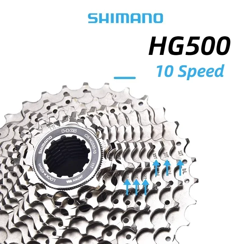 Shimano-DEORE HYPERGLIDE CS HG500 HG50 10 Speed Road Cassette, 12-28T, 11-25T, 32T, 34T, 36T, HG50-10 MTB Freewheel