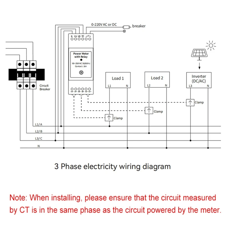 FULL-Tuya Smart Wifi 3 Phase Energy Monitor With 80A Clamp CT Bidirectionl App Monitor Power Consumed&Electricity Statistics